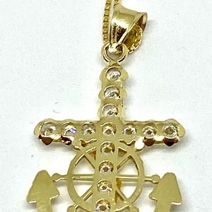 Necklace charm and chain solid gold 10k